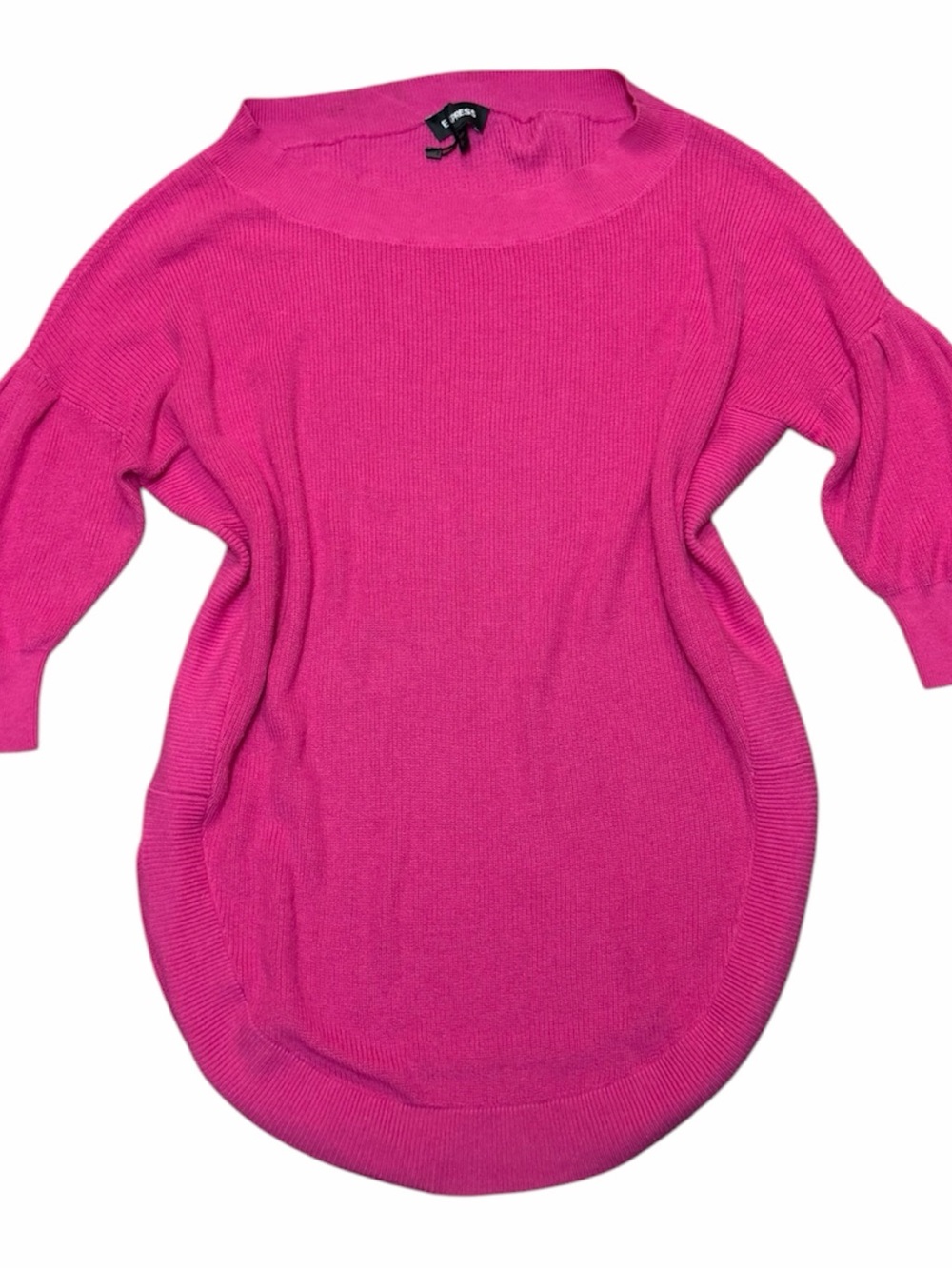 Express Women's Hot Pink Scoop Neck Pullover Sweater